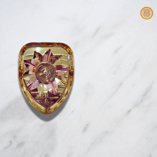 Brass leaf shape tray with copper brass diya (Medium)
