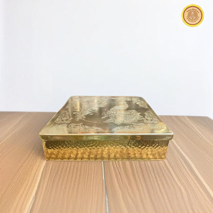 Brass masala dabba (Brass spices box square)